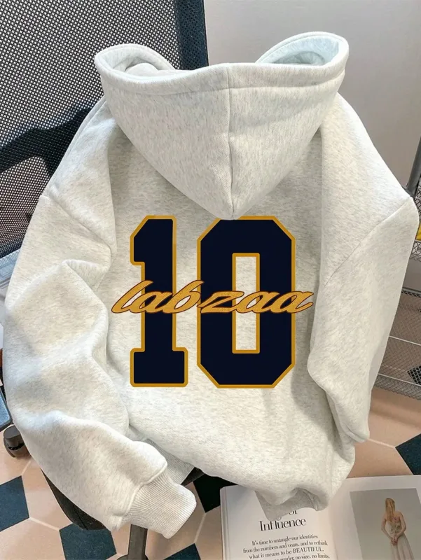 Autumn winter men's and women's kangaroo pocket hooded long sleeved hoodie with multiple prints trendy and fashionable hip-hop