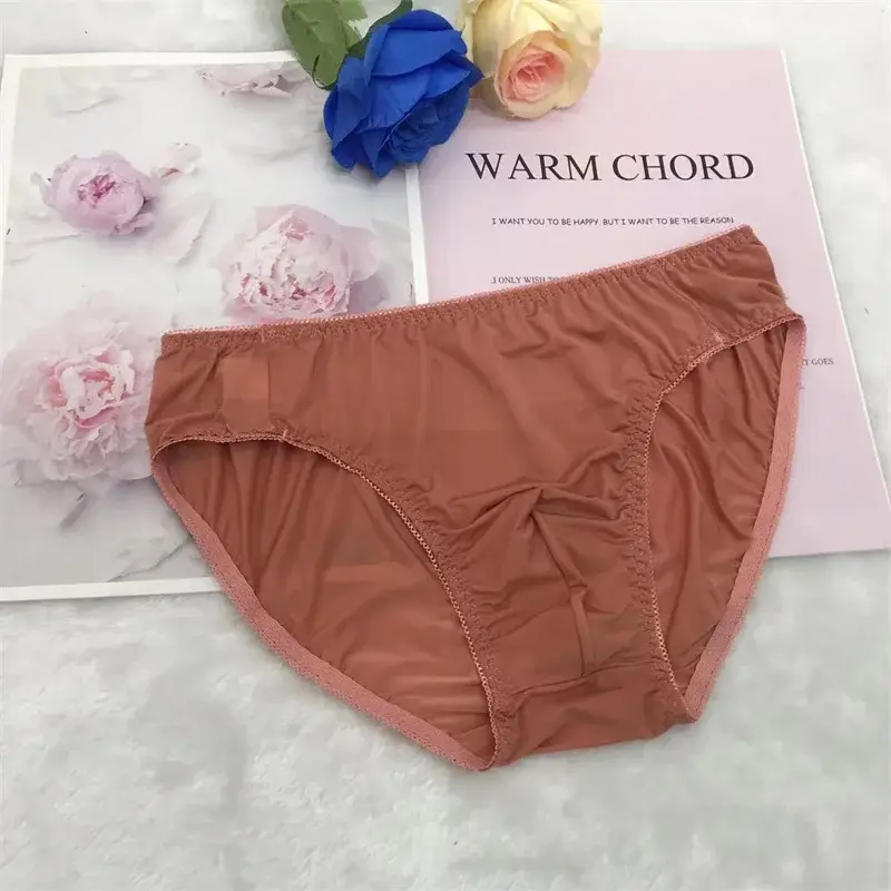 Sexy men's underpants for men's daily ultra-thin translucent concave convex style briefs Soft and breathable gay underwear