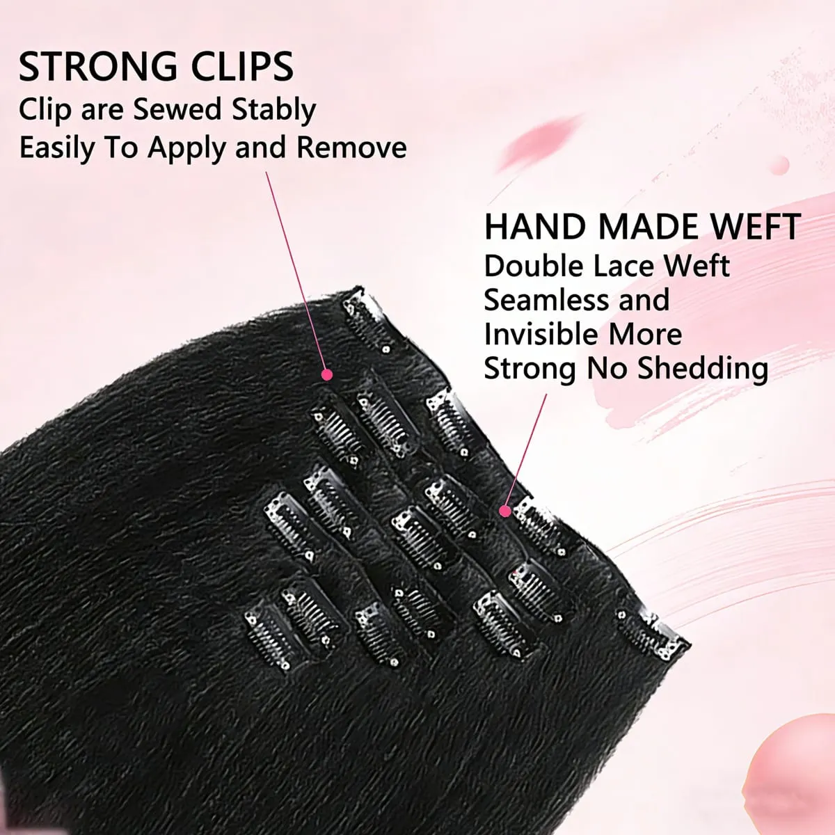 Yaki Straight Clip in Hair Extensions Synthetic hair 7Pcs hair Clip in for Women Soft Hair Everyday Special Events Easy to Style