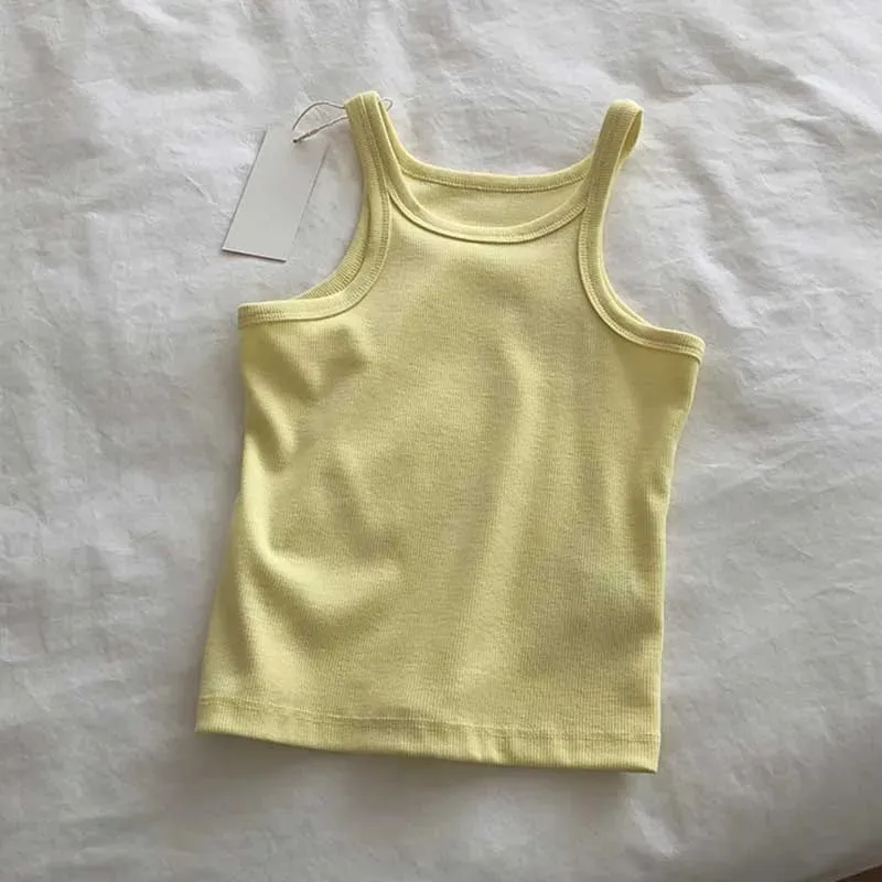 Débardeur court et Sexy pour femmes, Camisole d'été, noir et blanc, vêtements de Sport pour femmes, 2024