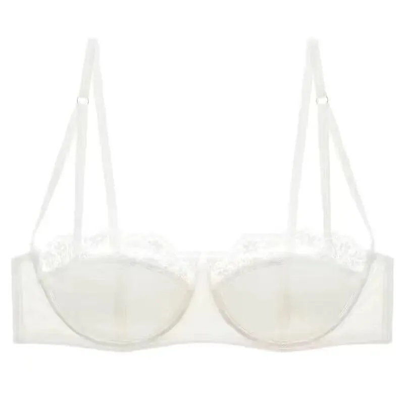 Sexy French Half Cup Invisible Bra Set Soft Underwire Minimizer Push Up Lingerie Set S-XL Comfort Breathable Anti Sag Stylish