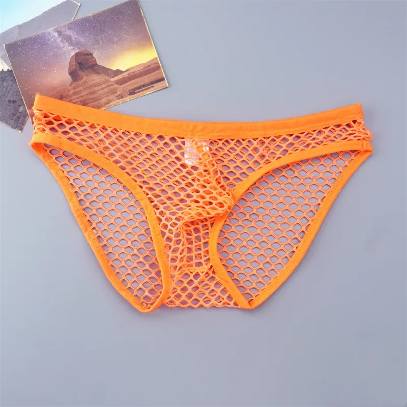 Sexy Man Fishnet Mesh Underwear See Through Male Briefs Breathable and Comfortable High Quality Low Waist Panties