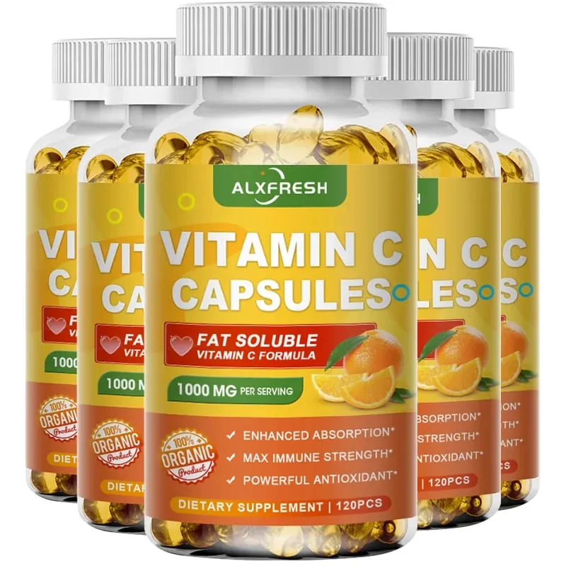 Vitamin C Capsules 1000 Mg -High Absorption - Antioxidant for Skin Support Collagen Immune System Health