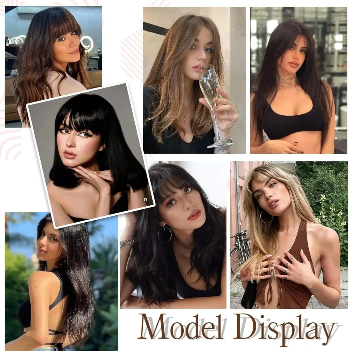 Synthetic Striaght Hair Toppers with Bangs for Women Natural Hairpieces Adding Hair Volume Topper Hair Extensions 18''/10''