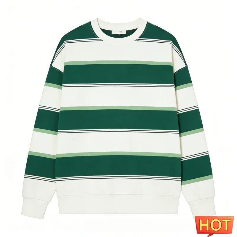Simple Fashion Striped Pattern Sweatshirts For Men Casual Autumn 3D Printed Long Sleeve Hoodies Loose Daily Wear Basic Pullovers