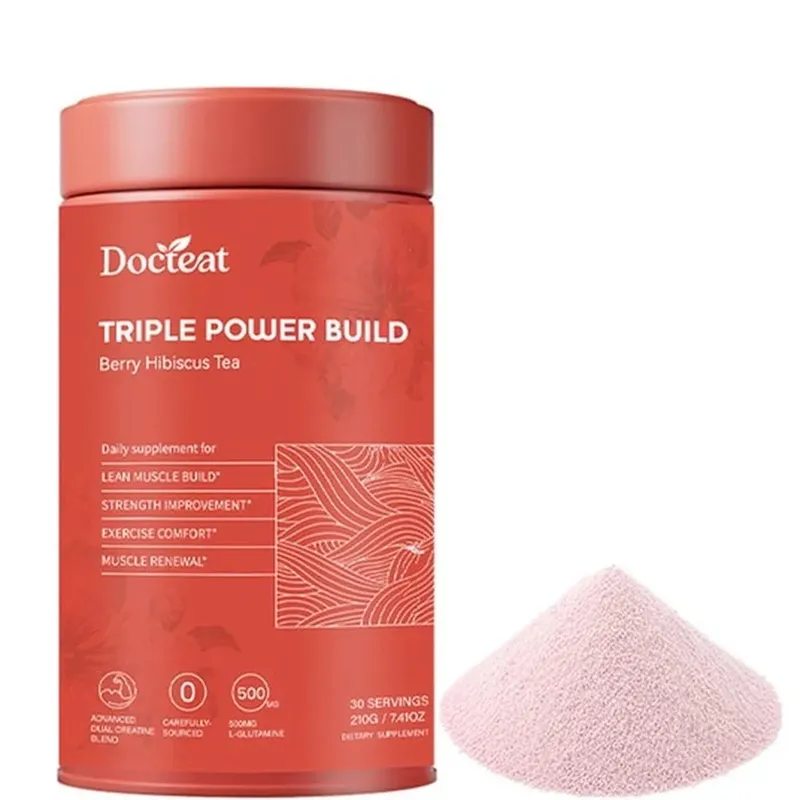 Docteat Triple Power Build Creatine Powder with Creatine HCL Creatine Monohydrate Electrolyte Hydration Blend 30 Servings