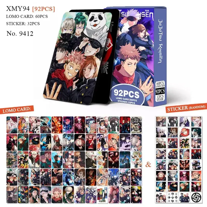 Carte postale de dessin animé Haikyuu Lomo, jouet tueur de démons Genshin Impact, cartes de Collection avec autocollants, cadeau d'anniversaire
