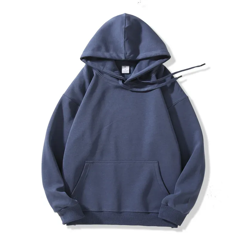 Customized Your Brand Logo DIY Design 600GSM Mens Hoodies High-quality Women Sweatshirt Solid Color Cotton Loose Streetwear