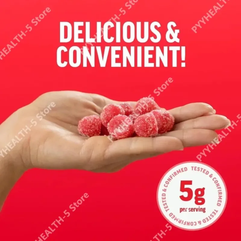 Creatine Monohydrate Gummies Mixed Berry Chewable Daily Fitness Support for Men Women No Gelatin 60 Gummies