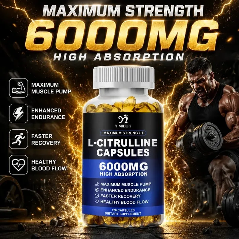 Premium L-Citrulline Capsules with High-potency Citrulline Gelatin Support Vessel Health Boost Workout Hasten Muscle Repair
