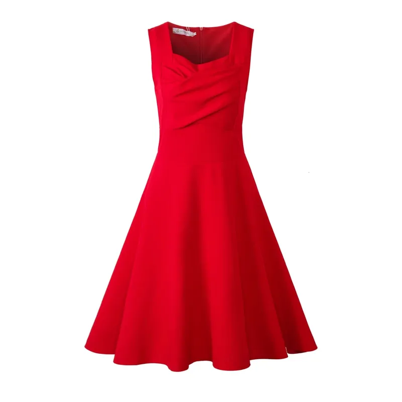 Hepburn Style Vintage Dress New Women Sleeveless Large Swing Sexy Party Dress