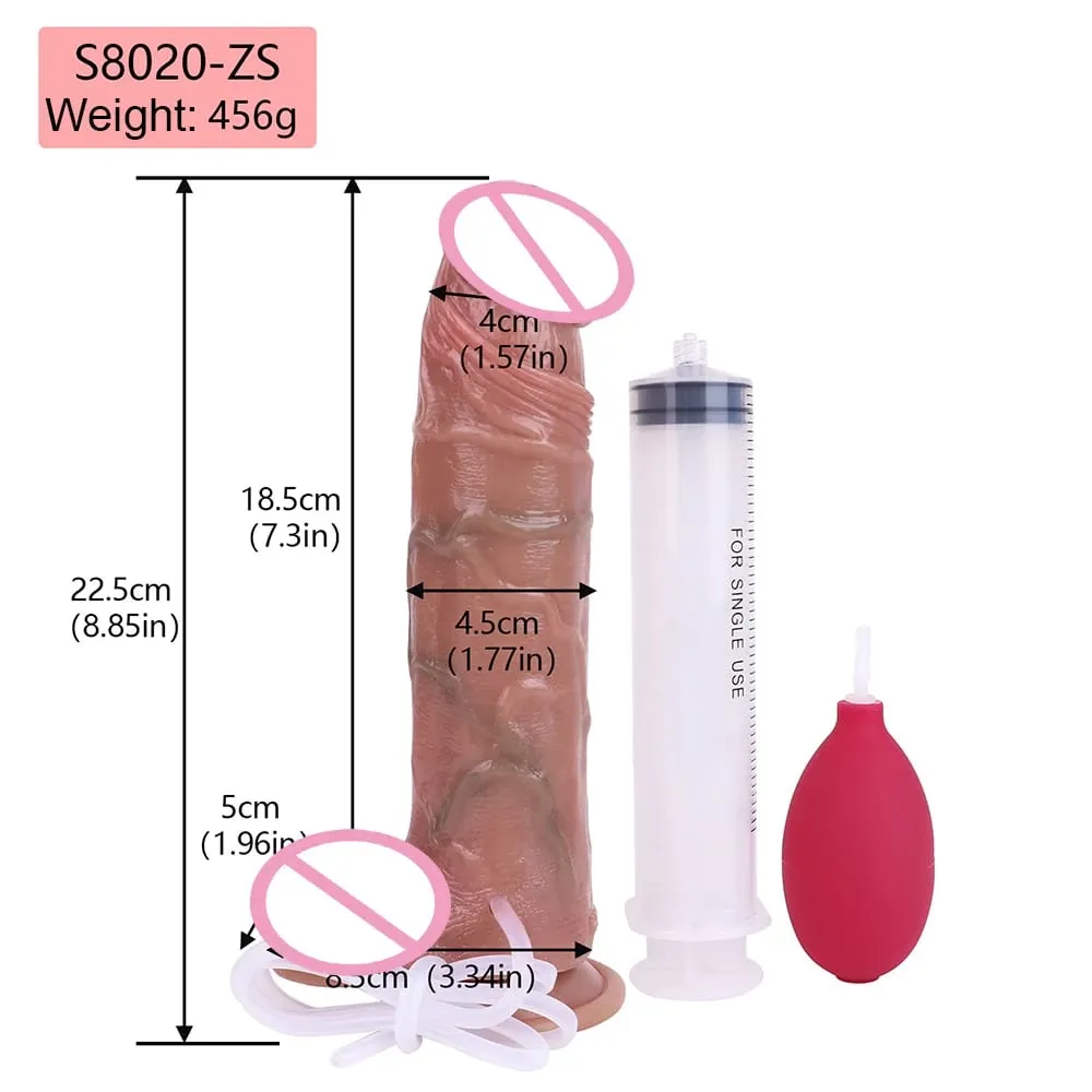 Deep Veins Ultra Squirting Dildo Silicone Skin Touch Long Ejaculating Butt Plug For Men Women G-Spot Stimulate 18+ Sex Toys