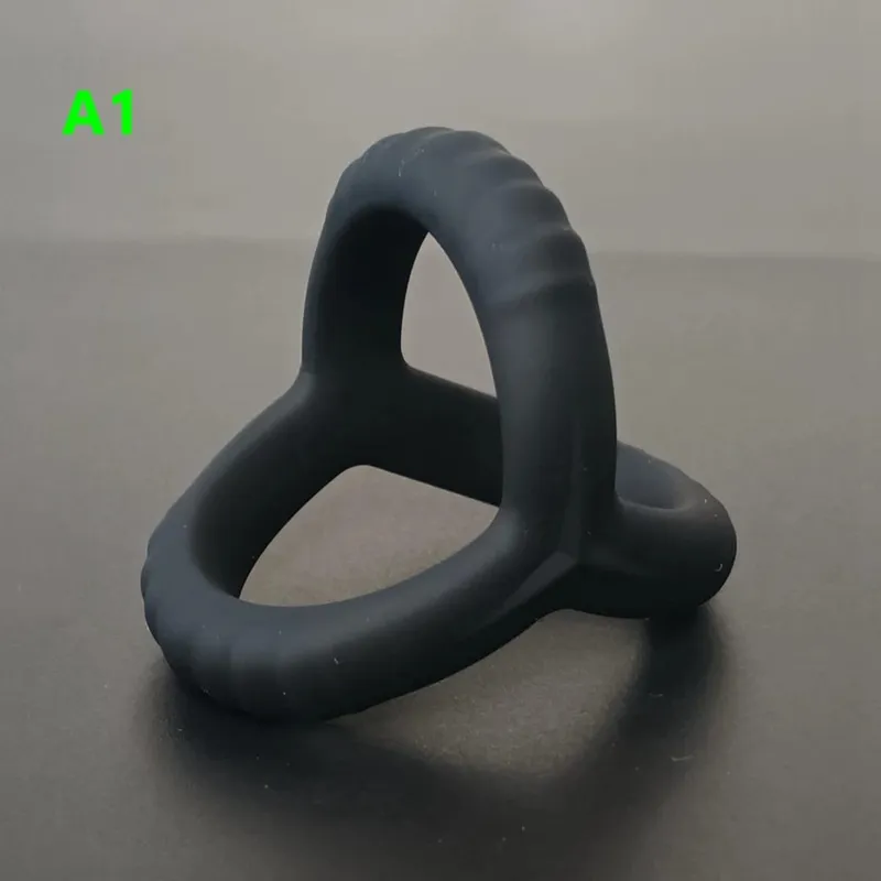 Male Penis Sleeve Dual Cock Rings Delay Ejaculation Nozzle Penis Rings Enlargement Reusable Cockring Sex Toys for Men Adults
