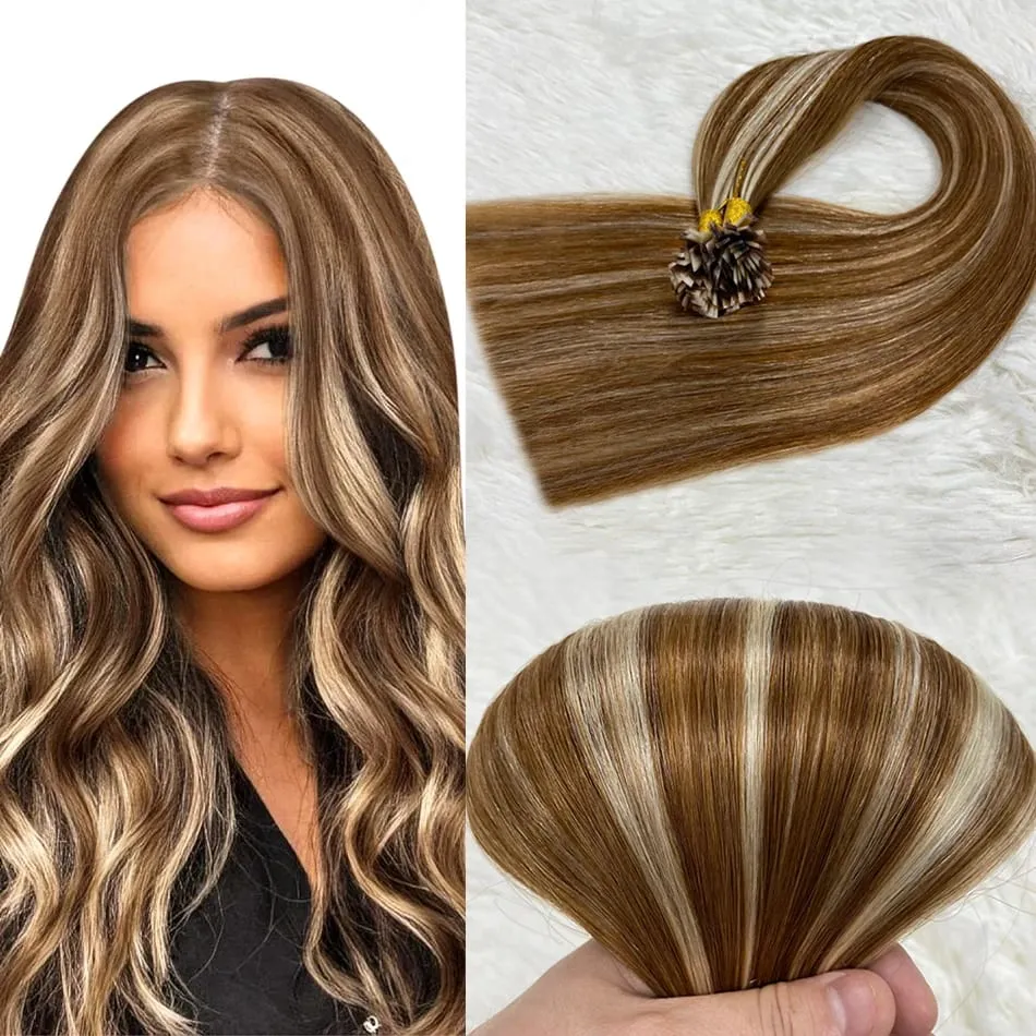 Remy Hair 30 Inch Real Remy Flat Tip Extension ng Buhok ng Tao Silky Straight Dark Brown Pre Bonded Keratin Fusion Hair 50 Strands