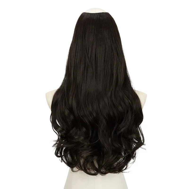 Extension de cheveux synthétiques à Clip en U de qualité supérieure, postiche longue, épaisse et bouclée, Blonde naturelle, faux cheveux résistants à la chaleur pour femmes