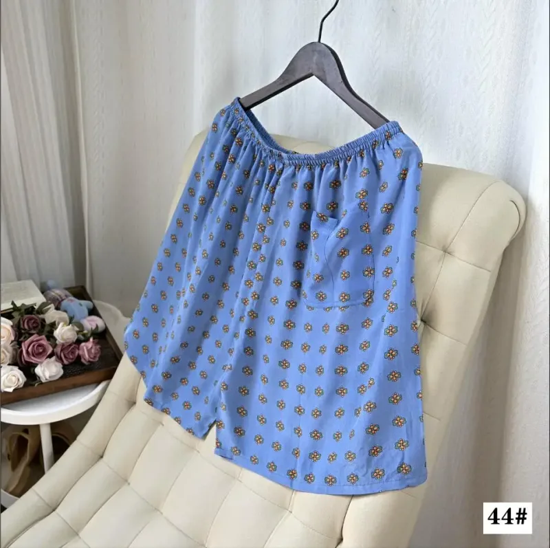 100% Mulberry Silk Men Boxer Underwear Couple Rubber Band Thin Short Home Pants Promotion Woman Can Wear