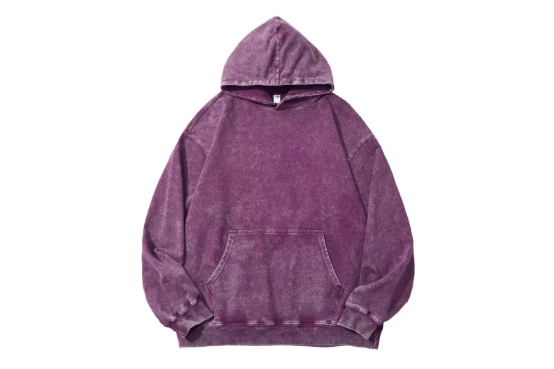350 Gram 100% Kapas Dicuci Asid Retro Hoodie Cap Semua Dalam Satu Logo Tersuai Baju Sukan Longgar Berkualiti Tinggi
