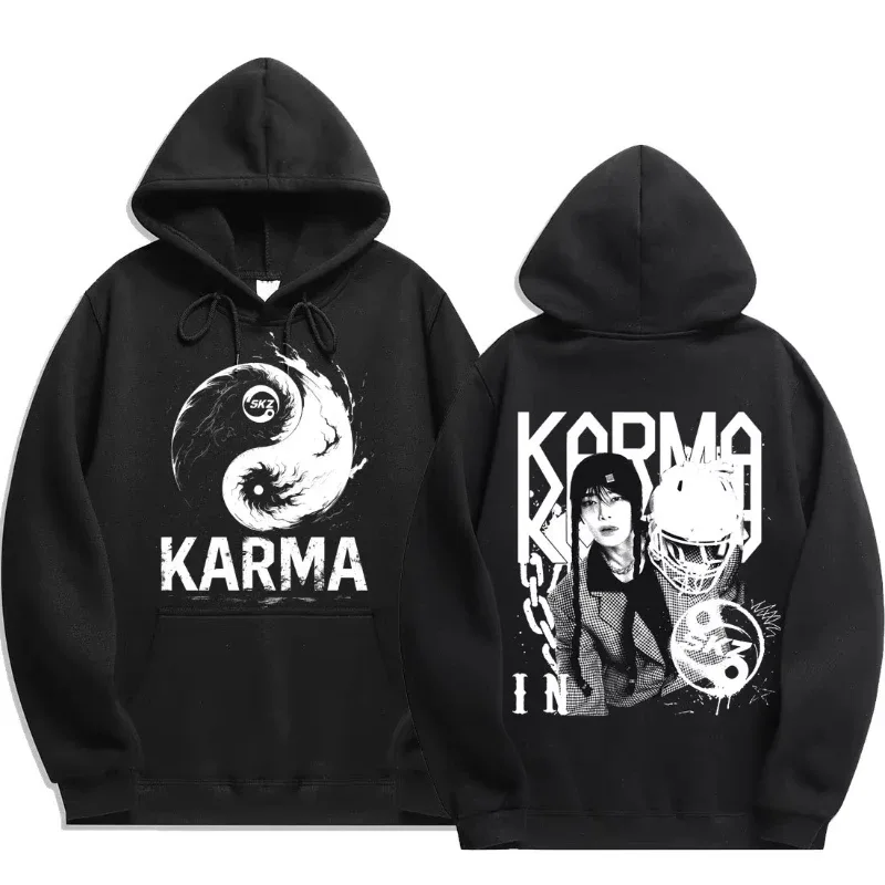 KPOP's fourth album KARMA printed men's hoodie FELIX HAN BANGCHAN CHANGBIN HYUNJIN LEE fashion hoodie
