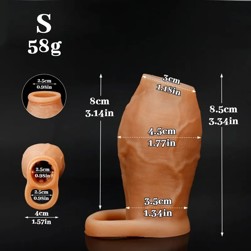 Sexy Thicken Cock Sleeve Penis Lock Penis Ring Adult Sex Toy For Men Dick Enlarged and Soft Silicone Penis Sleeve Enlargement