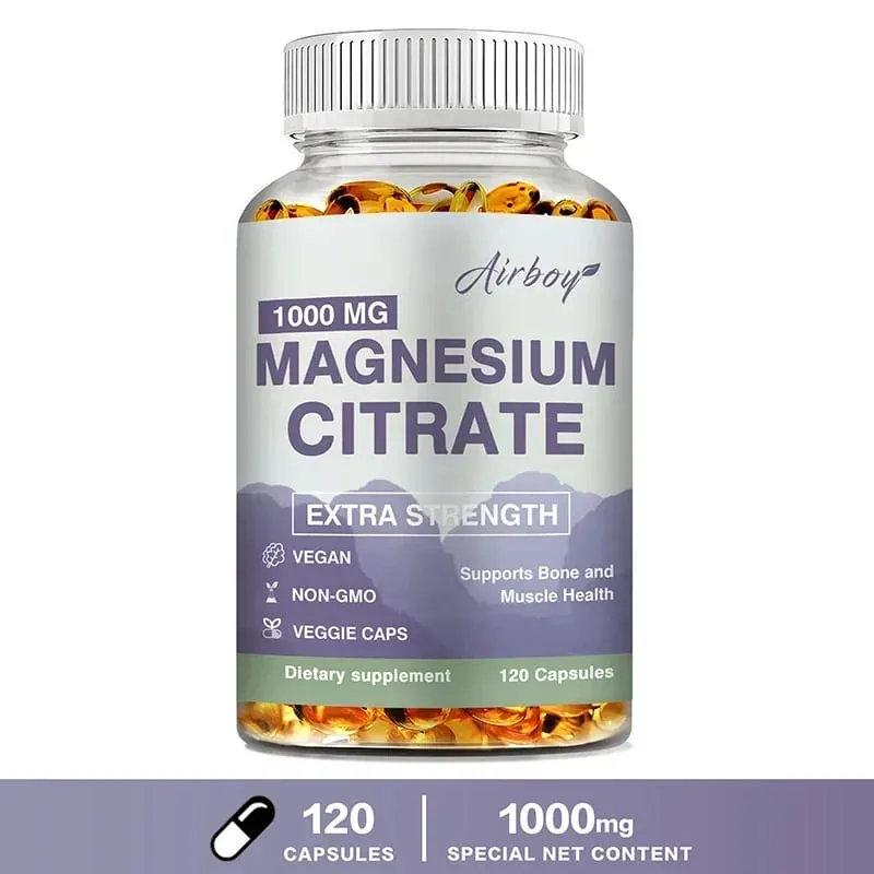 Magnesiumcitrat – Ergänzung zur Stressentspannung, Knochen, Schlaf, Herzgesundheit, Nerven, Muskeln und Stoffwechsel