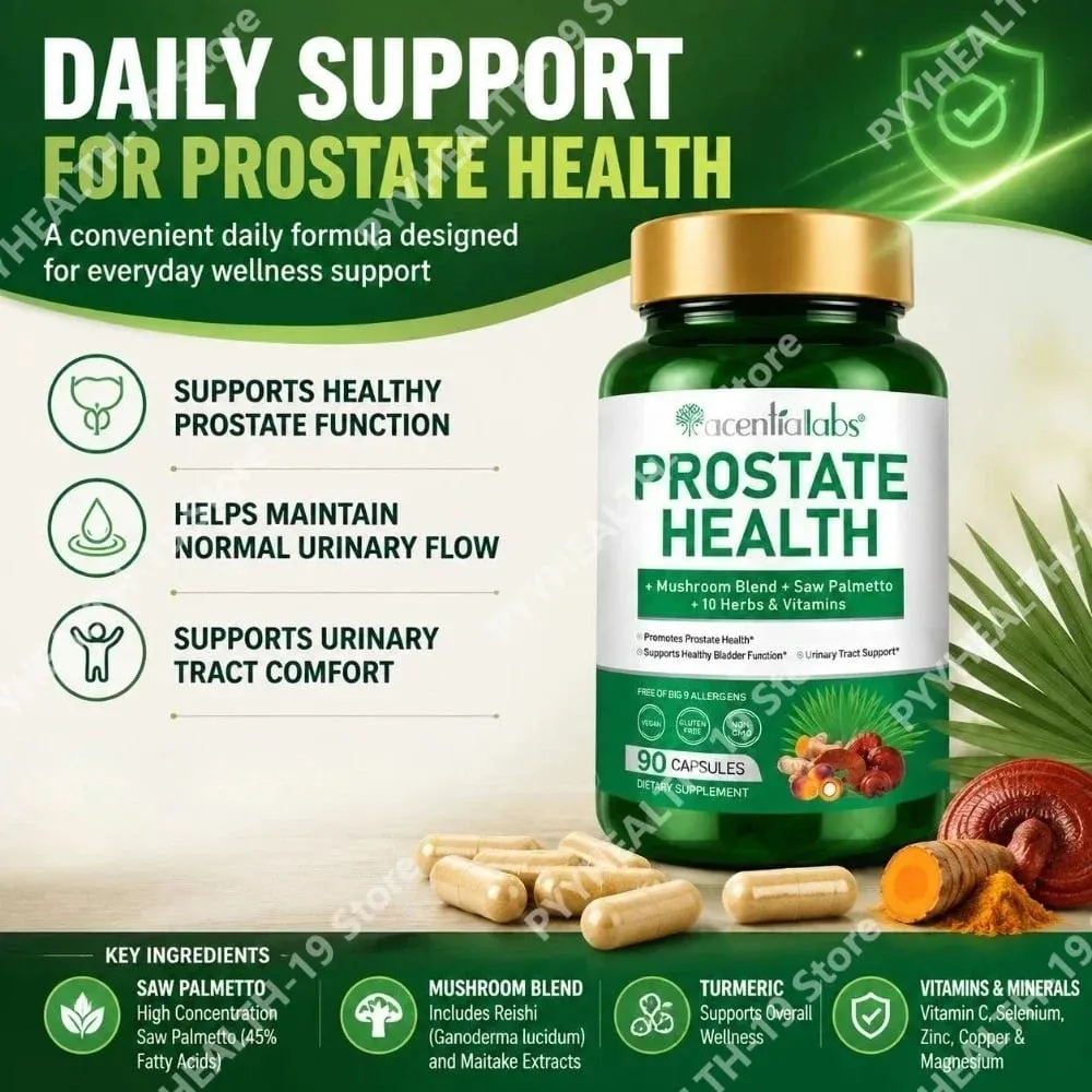 Prostate Health Capsules with Saw Palmetto 2000mg 90 Count Supports Healthy Prostate Function Urinary Flow Urinary Tract Comfort