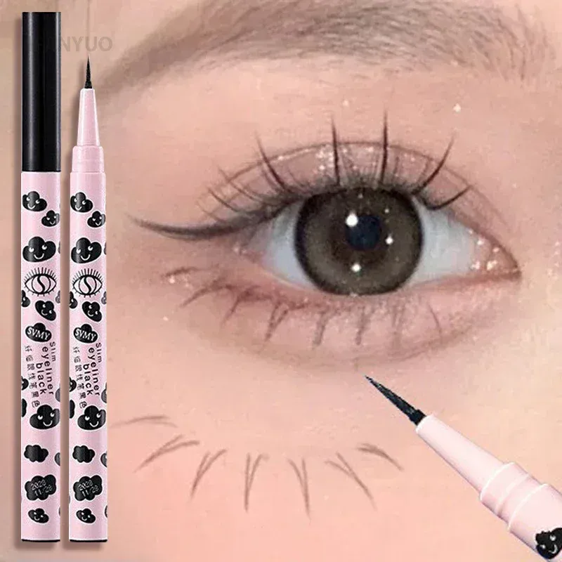 Ultradünner, natürlicher, mattflüssiger Eyeliner-Stift, wasserdicht, schnell trocknend, Seidenraupenstift für die unteren Wimpern, hochpigmentiertes, glattes Augen-Make-up-Werkzeug