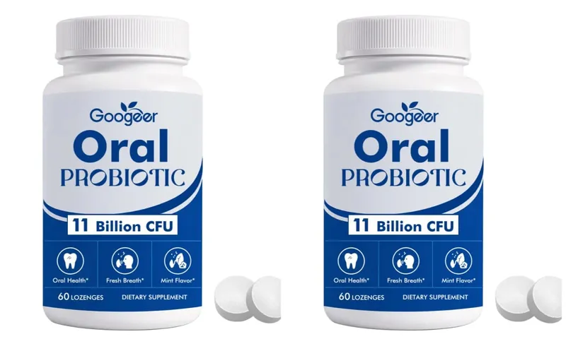 Googeer Oral Probiotic Lozenges 11 Billion CFU with L. reuteri S. salivarius and L. rhamnosus for Daily Fresh Breath 60 Count