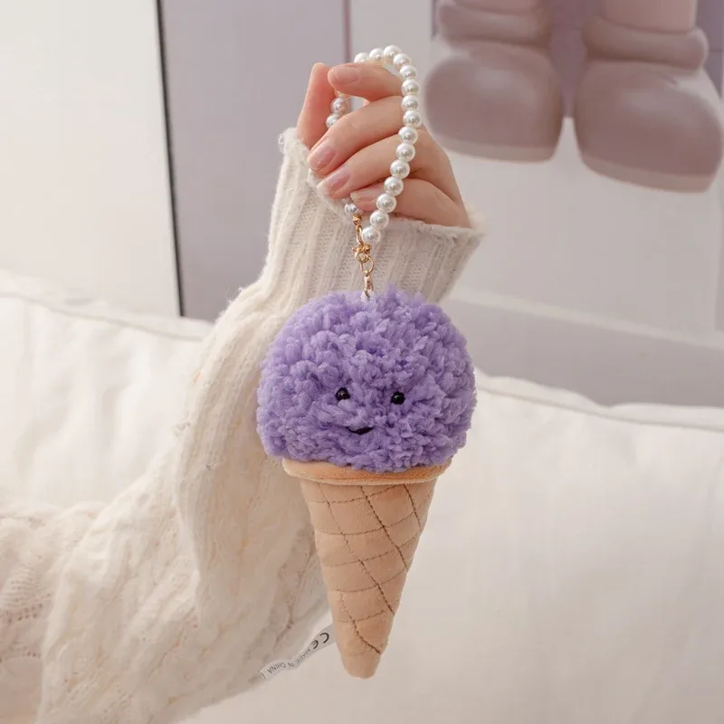 Lindo dibujo animado helado juguete de peluche comida rellena Snack almohada cojín cono niños juguetes Kawaii decoración de la habitación regalo de cumpleaños para niños