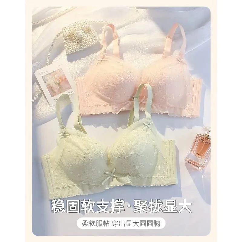 Sexy Pure Desire Breeze Bralette Busto piccolo Push Up Raccolta Anti-Cedimento Senza fili Comfort Lingerie traspirante Set Look ampio