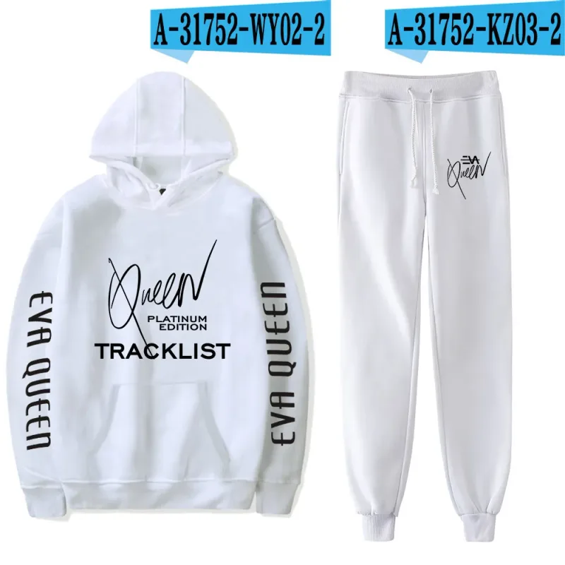 Hip Hop Comfortabel Eva Queen Print Sweatshirt Joggingbroek Pak Hoodies + Broek Pak Jongens/Meisjes 2 Delige Set Kleding