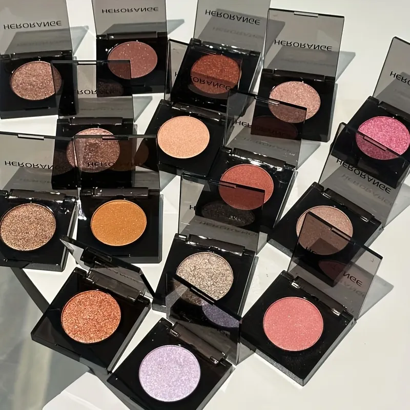 Herorange 16 Color Eyeshadow Highlight Palette Matte Shimmer Orange Brown Pink Champagne Waterproof Portable Festival Mak