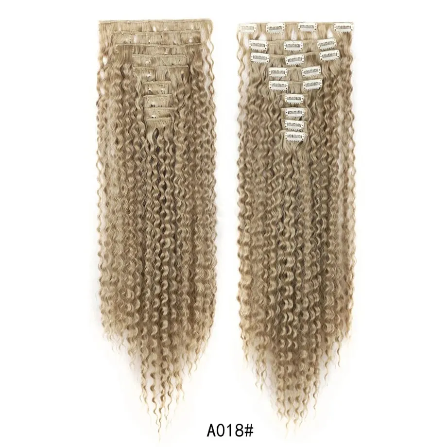 9pcs Clip in Hair Extensions 22 Inch Curly Wavy Hair Extension Loose Long Soft Synthetic Hairpieces for Women Daily Hairstyle
