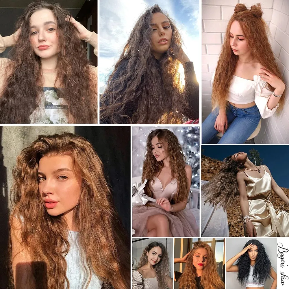 Corn Hair Extensions 6Pcs 20 Inch Clip In Hair Extensions Curly Clip Ins Hair Extension Invisible Natural Hairpieces For Women