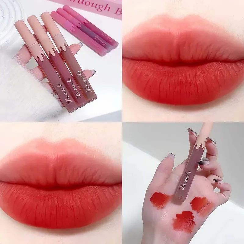 6warna Velvet Matte Lip Gloss Waterproof Non Stick Cup Silky Matte Hawthorn Red Lipgloss Lipgloss Seksi Lipstik Makeup Murah Gincu Kosmetik — image 4