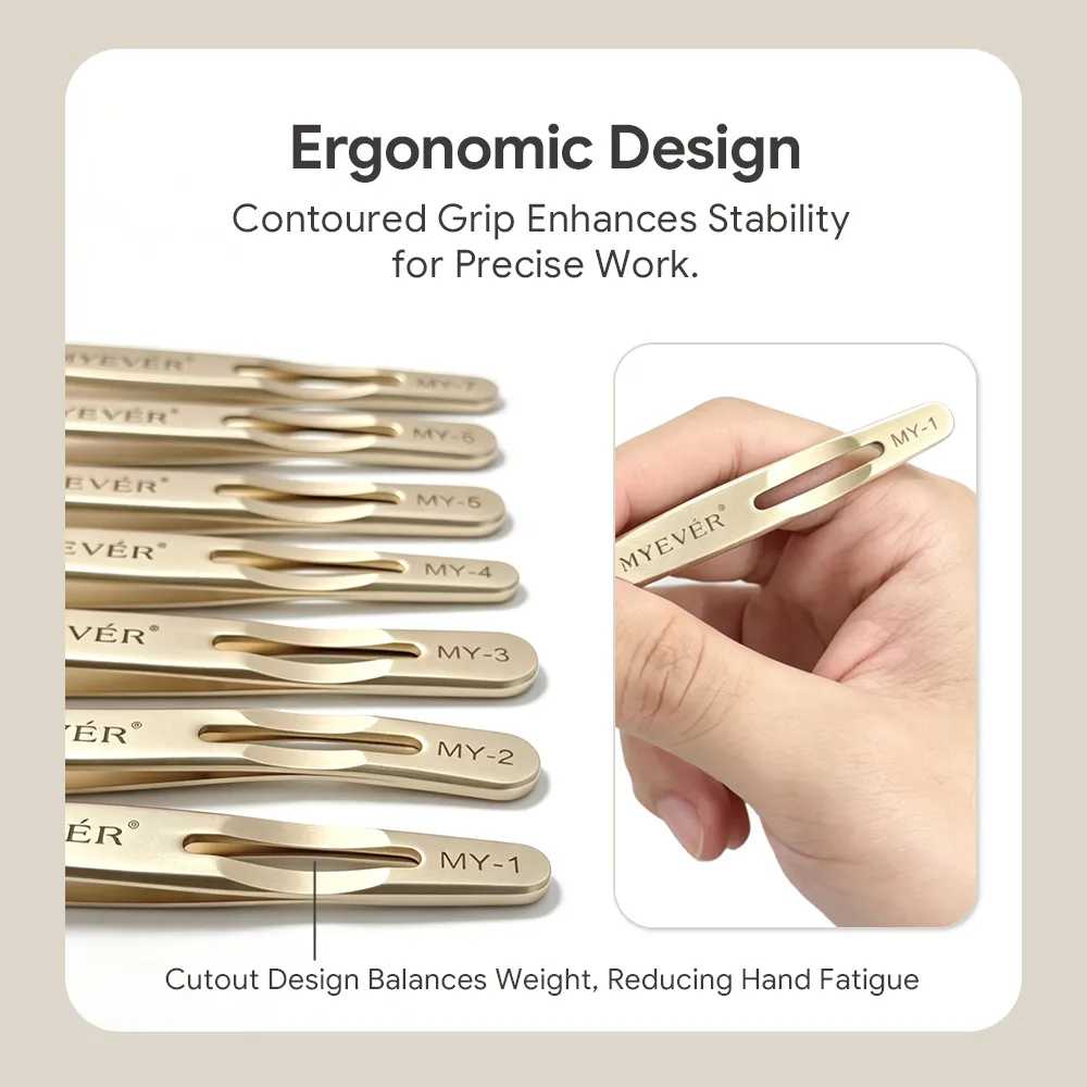 Anti-Slip Eyelash Extension Tweezers Steel High-Density Fiber Tip Eyelash & Eyebrow Professional Precision Makeup Tools
