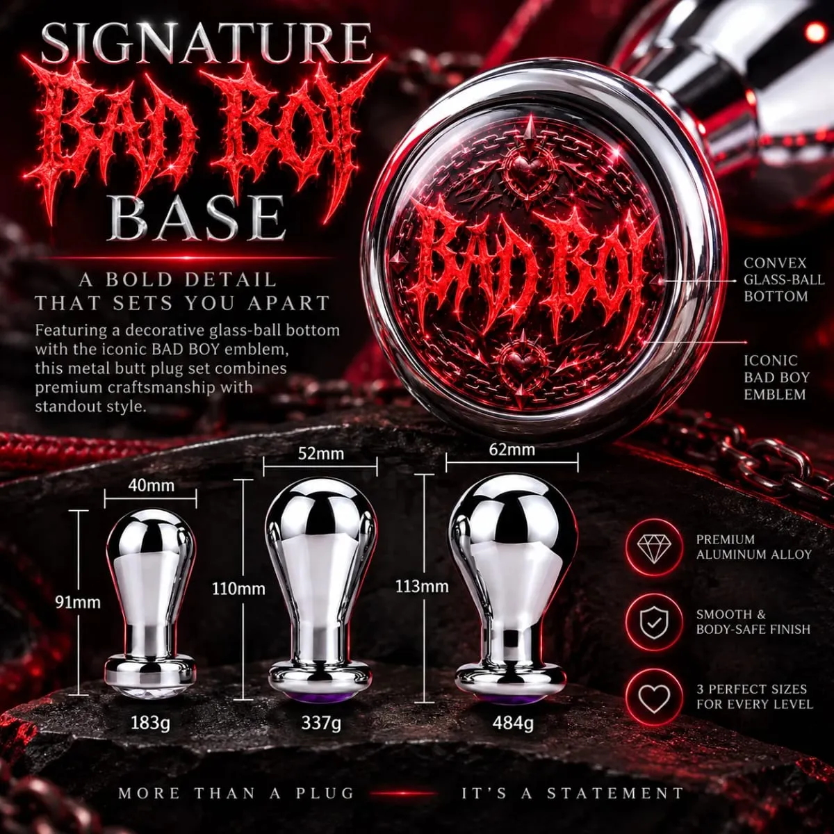 Bad Boy Femboy Gay Locked Metal Anal Plug for Women Men Couples Butt Plug Butt Toy Dildo Masturbator Anal Sex Toy Adult Product