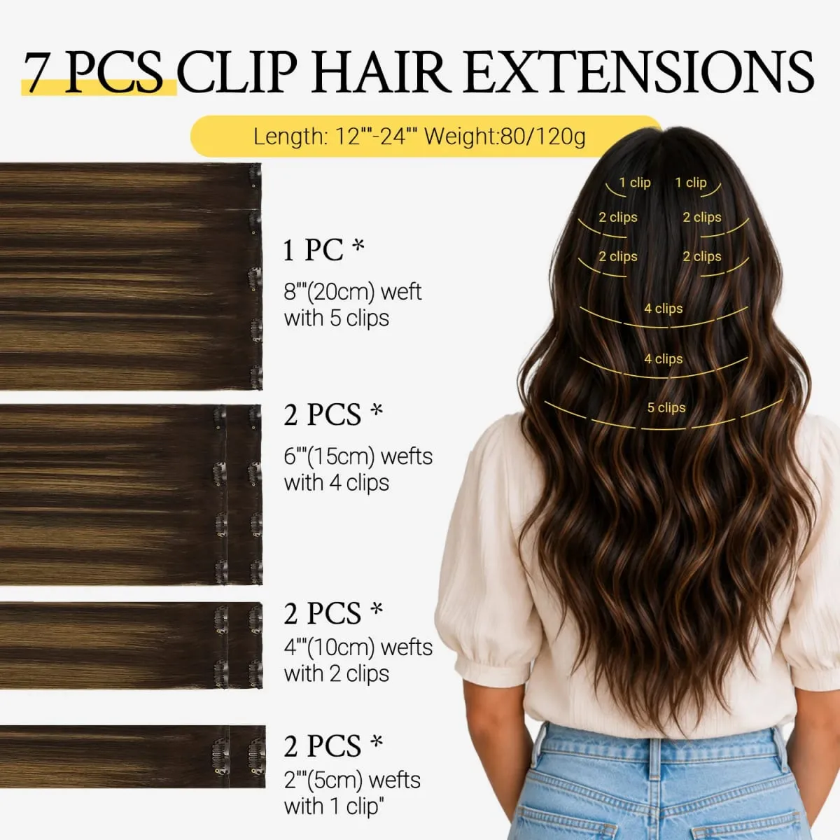 Sunmofavo 100% Remy Human Hair Clip In Hair Extensions Balayage Caramel Blonde 7Pcs 120G Soft Silky Real Human Hair Perfect Match Balayage Hairstyle Easy Install Removable Instant Full Thick Volume Ideal for Daily Look Dating Party Wedding