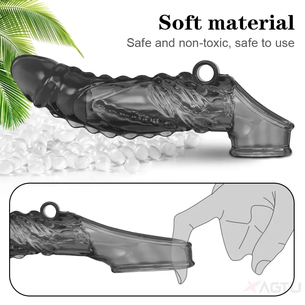 Vibrating Penis Sleeve for Men Penis Enlarge Penis Extension Penis G-Spot Vagina Vibrator Adult Goods Sex Toy for Couples