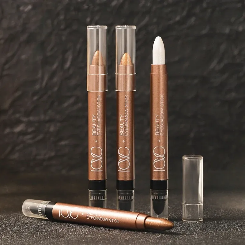 Double Head Waterproof Eyeshadow Sticks Long Lasting High Pigmented Shimmer Glitter Neutral Brown Eyeshadow Pencil Crayon Makeup