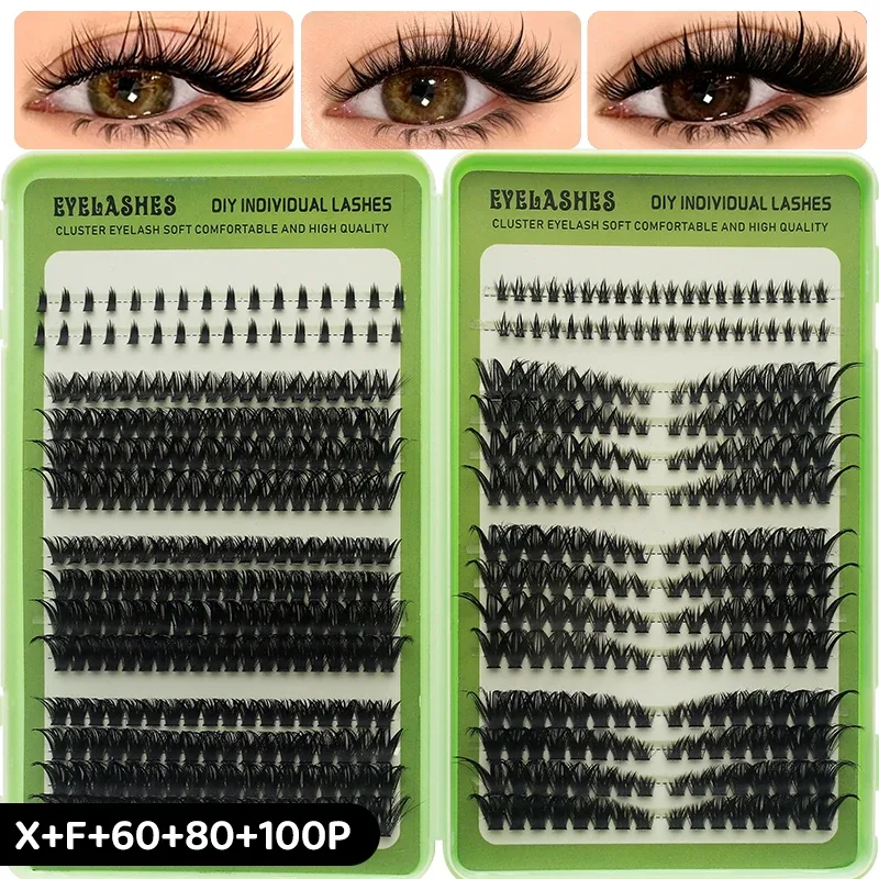 DIY Manga Spiky Cluster Lash Extensions Natural Mega Volume Individual Pre-Cut Segmented Lashes for At-Home Eye Makeup