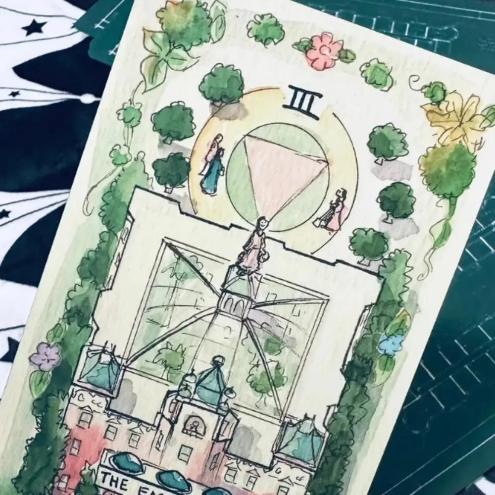 12*7cm The Housing Tarot Deck 78 Pcs Daily Tarot Cards Printed on 350GSM Cardstock Packed In Rigid Box with Green Gilded Edges
