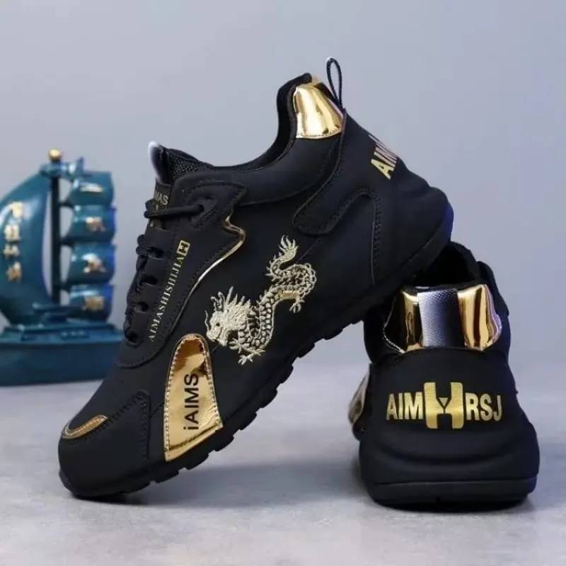 Fashion Men's Casual Shoes Luxury Men's Sneakers Leather Waterproof Sports Shoe Lightweight Breathable Non-slip Basketball Shoes