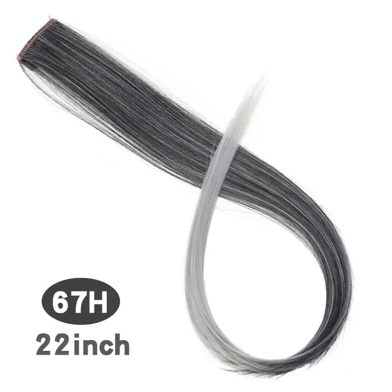 Fashion Color Hair Pieces Hanging Ear Dye Hair Extensions Color Strips One Clip Long Hair Extensions for Woman Daily Use