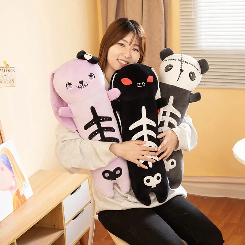 60cm Horror Goth pluszowe zwierzę królik Panda miękka zabawka śliczna poduszka na ciało dekoracja na imprezę halloweenową zabawny prezent dla dziewczynki chłopca