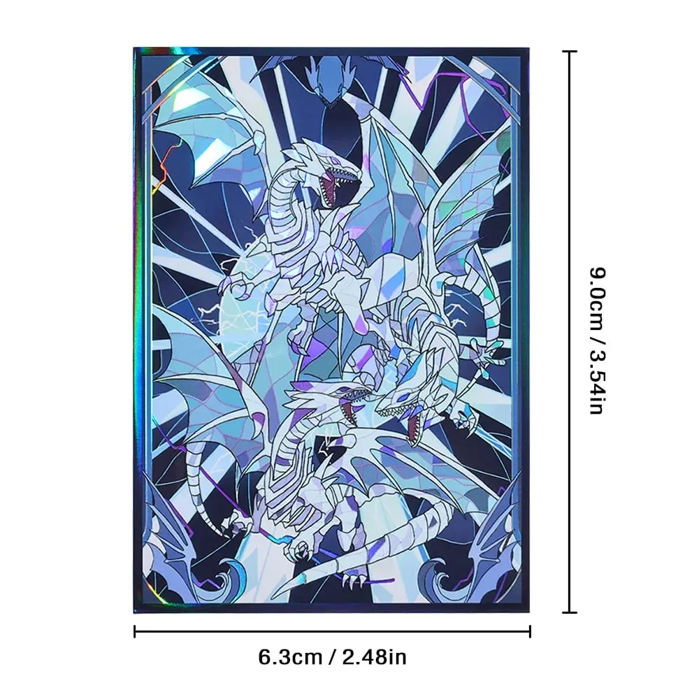 63x90mm 50-100pcs Blue eyed White Dragon Anime Card Sleeves Board Game Card Sleeves Game Collection Cards Protector for YGO — image 2
