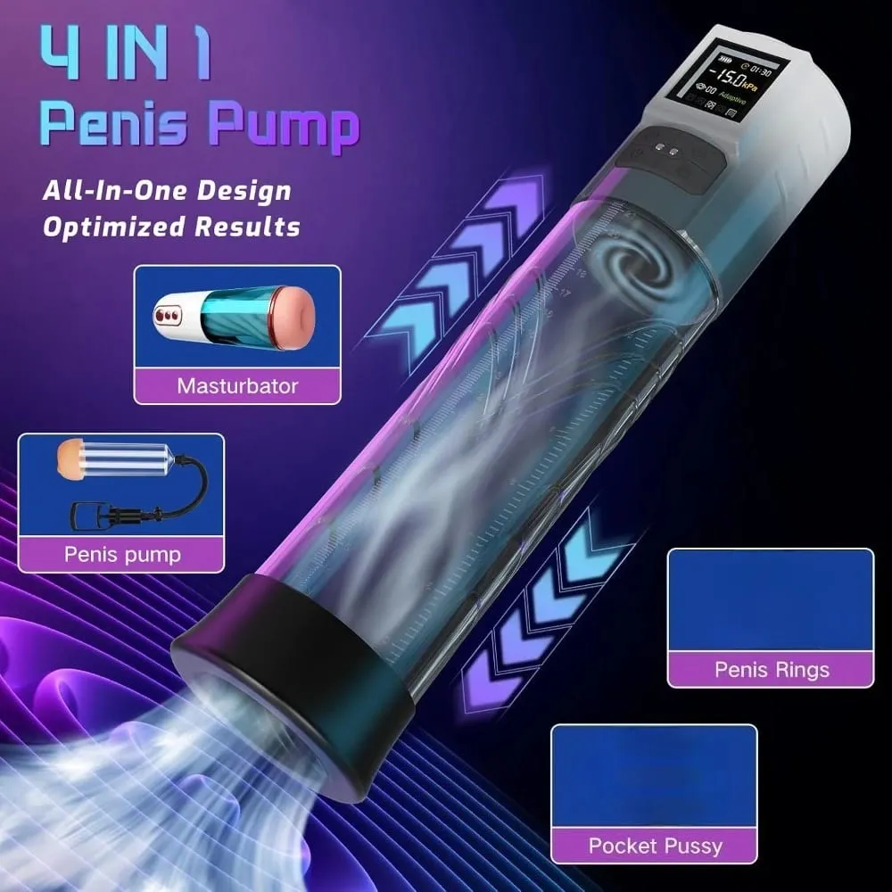 Electric Male Penis Pump Vacuum Sucking 9 Training Mode Penis Trainer Magnify Endurance Delay Ejaculation Adult Sex Toys for Men