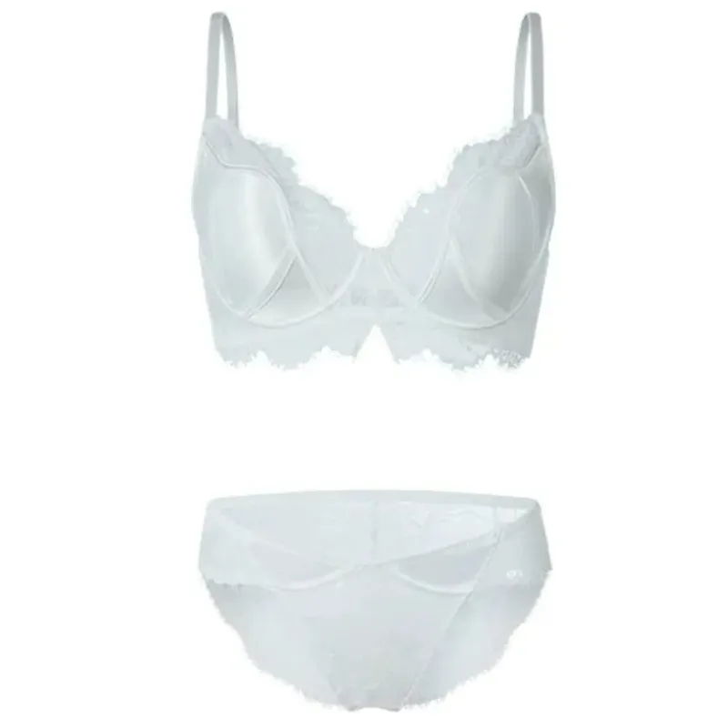 Satin Lace Push Up Bra Women Sexy Thin Breathable Minimizer Full Coverage Anti Sagging Wireless Lift Lingerie 32-38AB
