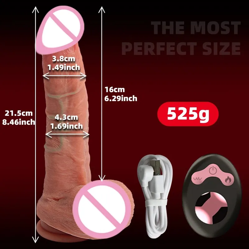 Realistic Dildo Telescopic Vibrator Man Dick Thrusting Vibrating Big Penis Cock Rotating Sex Toy For Women Realistic Penis Dildo