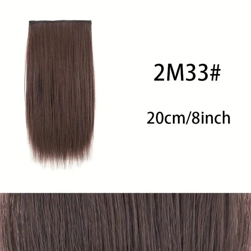 10cm/20cm/30cm Synthetic Short Straight Hair Pads Invisible Clip in Hair Extension Hair Top Side Cover 2 BB Clips Hairpiece