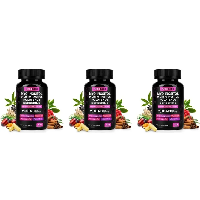 ArtoaLabs Myo & D-Chiro Inositol Capsules with Berberine Ashwagandha Metabolism & Women's Wellness Support 120 Capsules — image 10